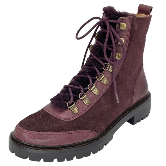 Lucky Brand Shoes - Lucky Brand Ilianna Raisin Leather Womens Ankle Boots Size 6.5M